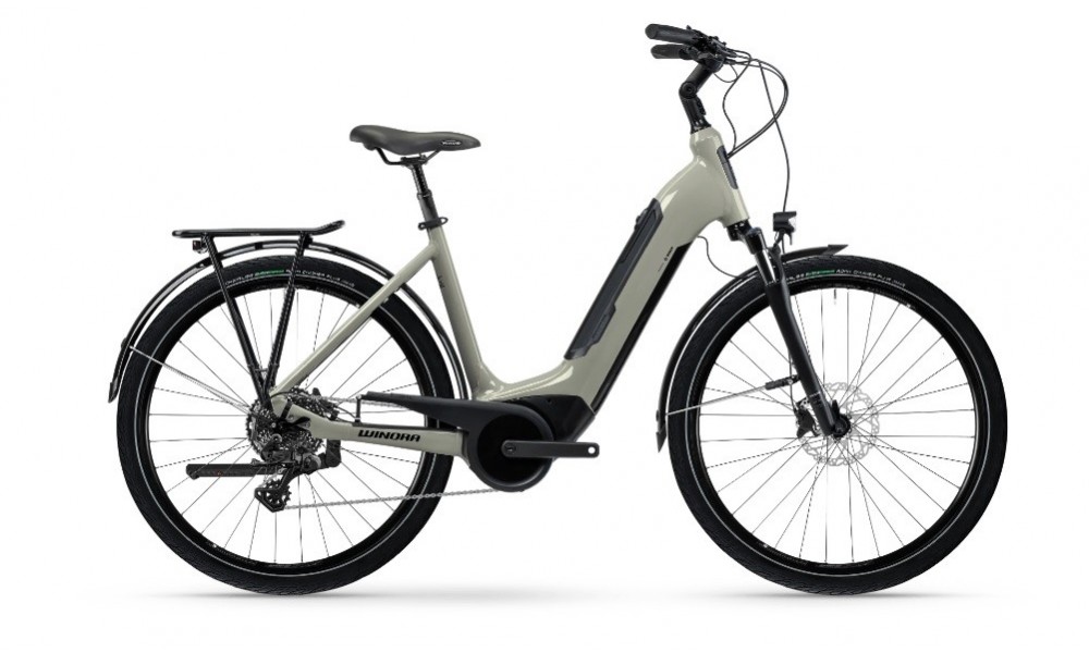 Rower trekkingowy elektryczny Winora Tria 10 Wave - szary