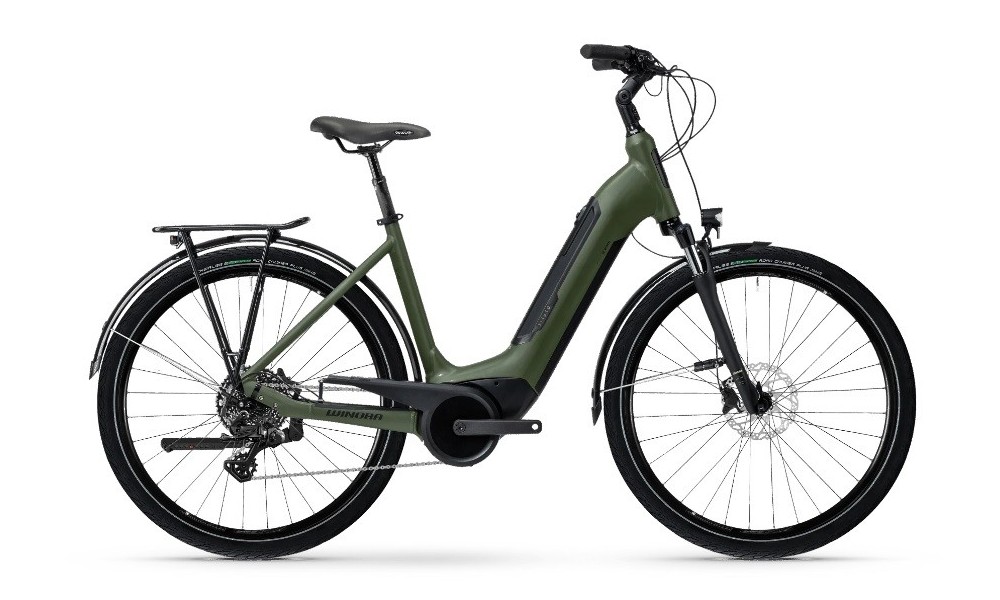 Rower trekkingowy elektryczny Winora Tria 10 Wave - zielony