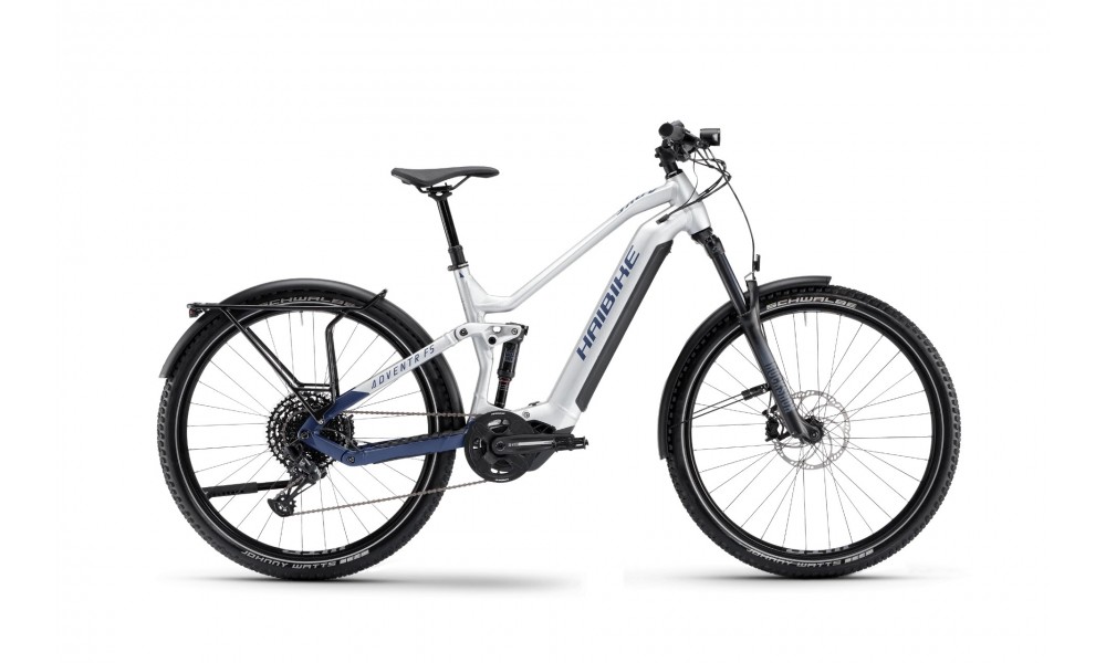 Rower trekkingowy elektryczny Haibike Adventr FS 9 - srebrny-niebieski