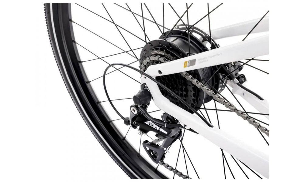 Rower crossowy elektryczny Romet e-Orkan D1.0 2024 - biały