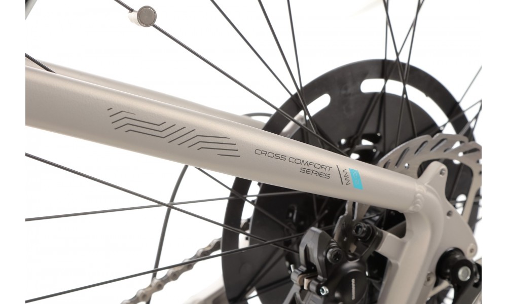 Rower crossowy elektryczny Romet e-Orkan D2.0 2024 - srebrny