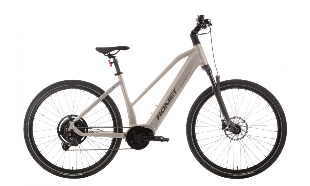 Rower crossowy elektryczny Romet e-Orkan D2.0 2024 - srebrny