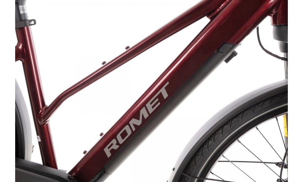 Rower trekkingowy elektryczny Romet Gazela 1.0 2024 - bordowy