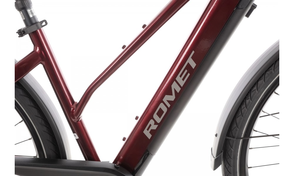 Rower trekkingowy elektryczny Romet Gazela 1.0 2024 - bordowy