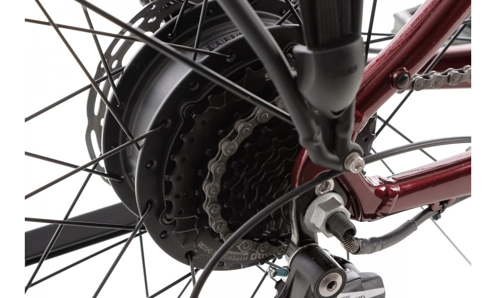 Rower trekkingowy elektryczny Romet Gazela 1.0 2024 - bordowy