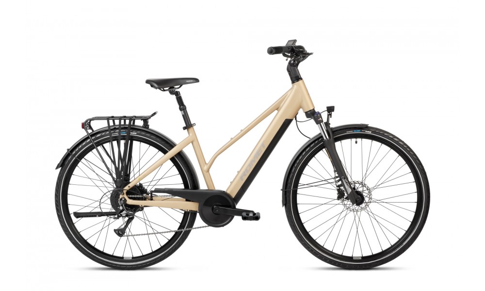 Rower trekkingowy elektryczny Romet Gazela 1.0 2024 - piaskowy