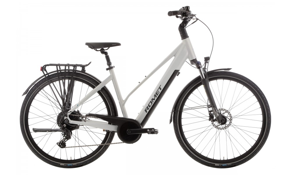 Rower trekkingowy elektryczny Romet Gazela 2.0 2024 - srebrny