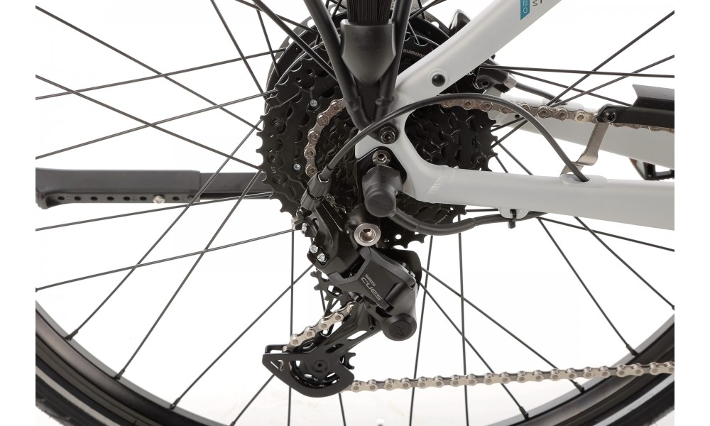 Rower trekkingowy elektryczny Romet Gazela 2.0 2024 - srebrny