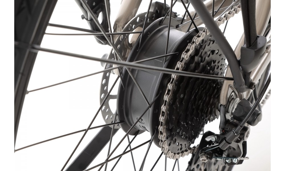 Rower trekkingowy elektryczny Romet Gazela 2.0 2024 - beżowo-szary