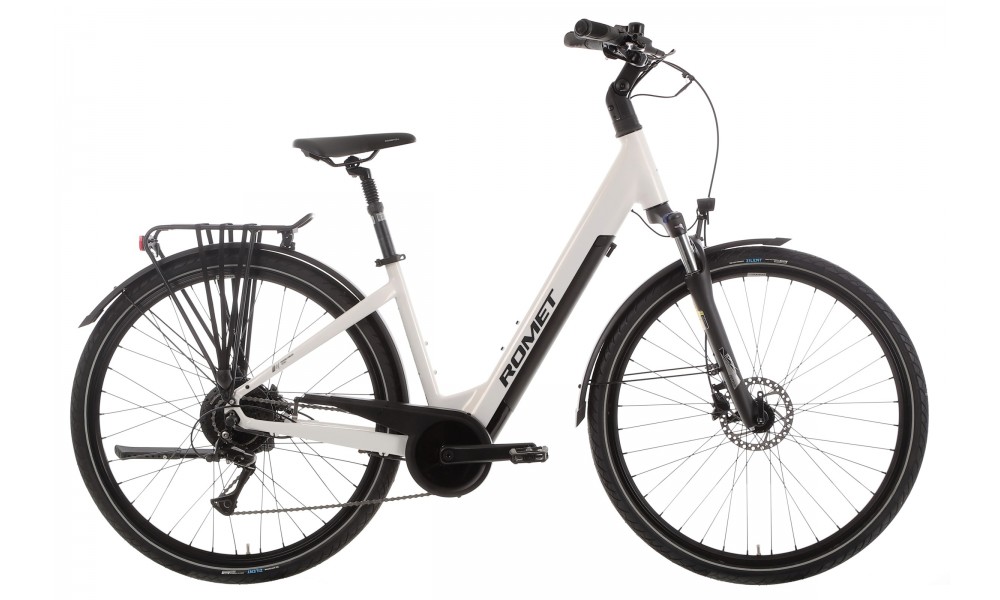 Rower trekkingowy elektryczny ROMET e-Modeco TRK 1.0 2024 - biały