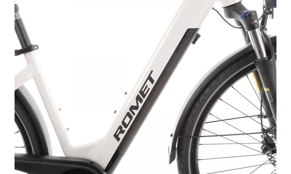 Rower trekkingowy elektryczny ROMET e-Modeco TRK 1.0 2024 - biały