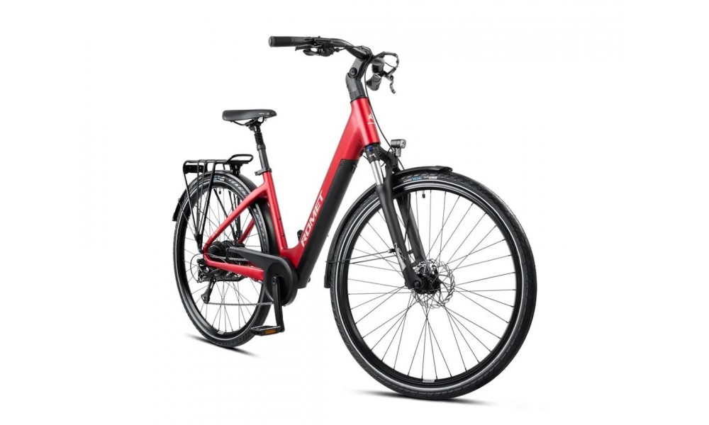 Rower trekkingowy elektryczny ROMET e-Modeco TRK 1.0 2024 - czerwony