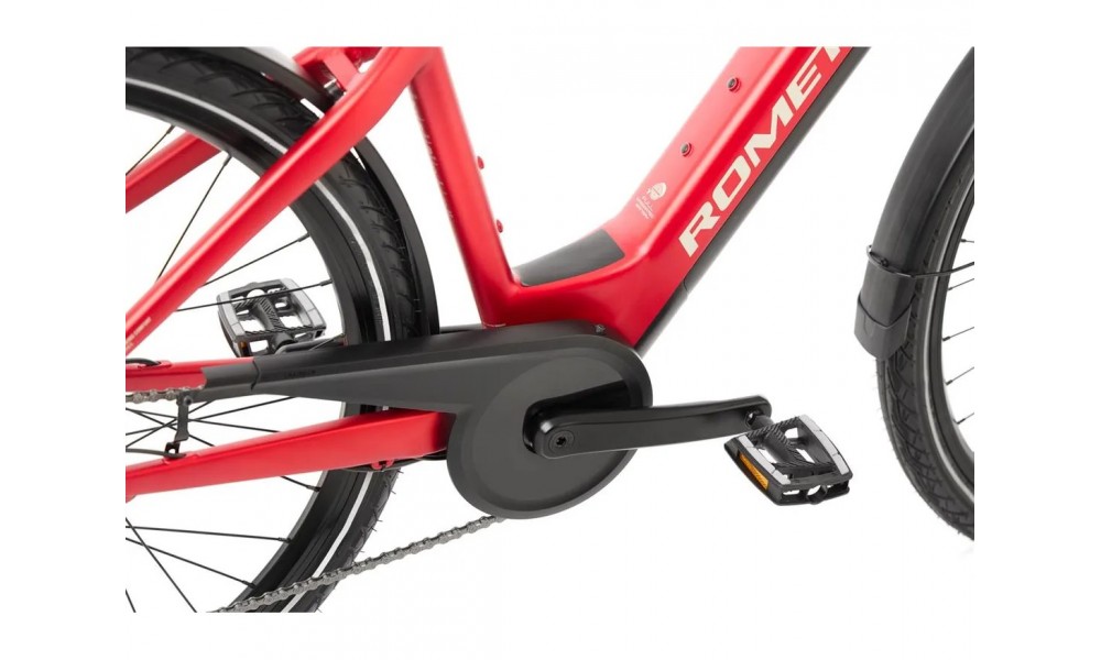 Rower trekkingowy elektryczny ROMET e-Modeco TRK 1.0 2024 - czerwony