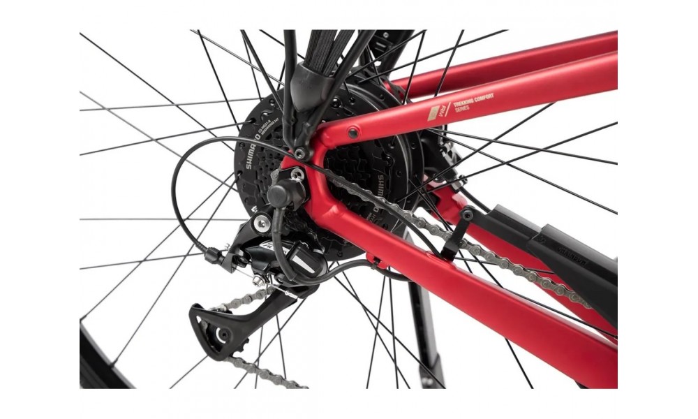 Rower trekkingowy elektryczny ROMET e-Modeco TRK 1.0 2024 - czerwony