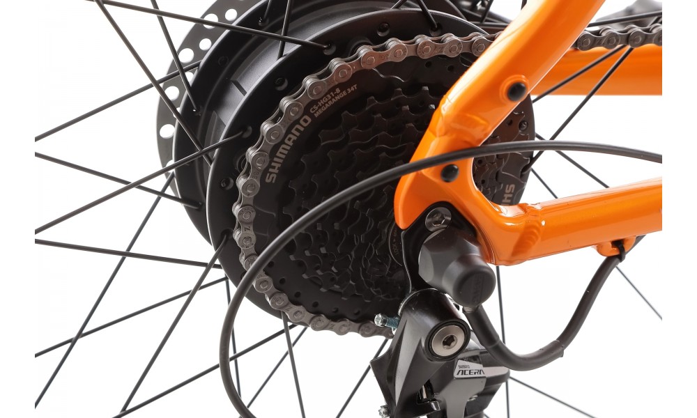 Rower crossowy elektryczny Romet e-Orkan M1.0 2024 - pomarańczowy