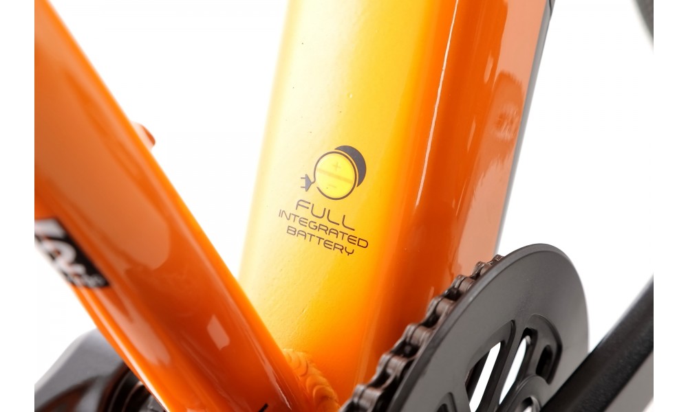 Rower crossowy elektryczny Romet e-Orkan M1.0 2024 - pomarańczowy