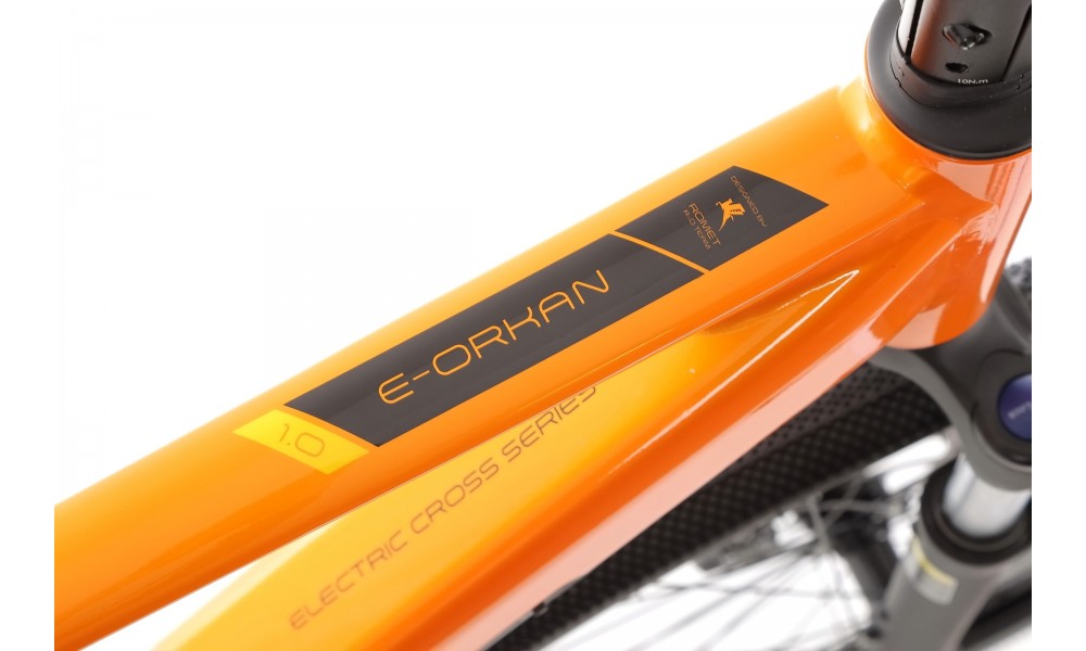 Rower crossowy elektryczny Romet e-Orkan M1.0 2024 - pomarańczowy