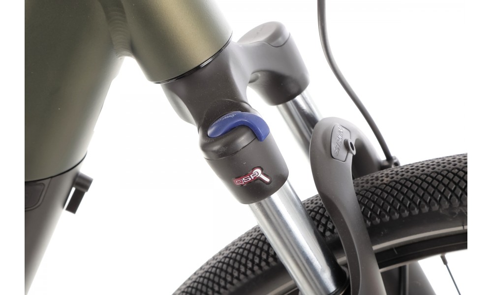 Rower crossowy elektryczny Romet e-Orkan M1.0 2024 - ciemnozielony