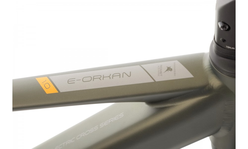 Rower crossowy elektryczny Romet e-Orkan M1.0 2024 - ciemnozielony