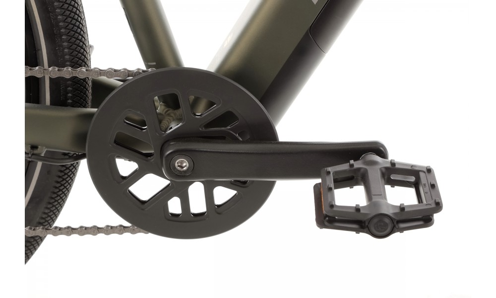 Rower crossowy elektryczny Romet e-Orkan M1.0 2024 - ciemnozielony