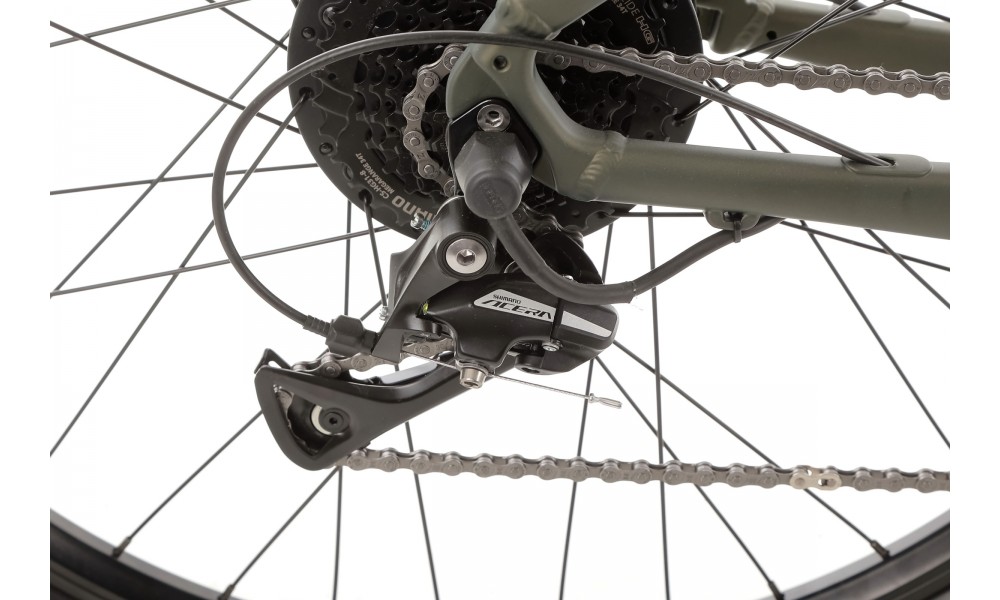 Rower crossowy elektryczny Romet e-Orkan M1.0 2024 - ciemnozielony