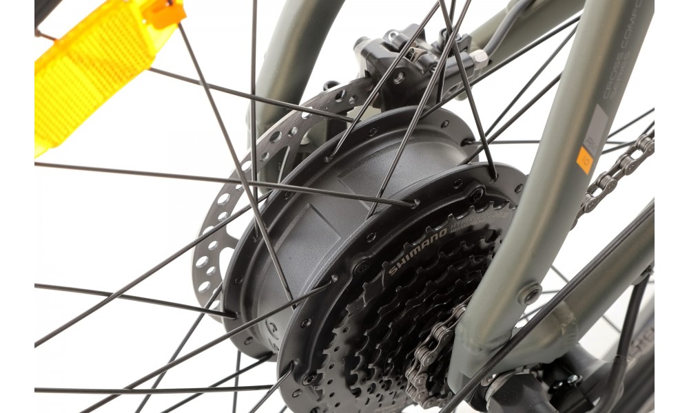 Rower crossowy elektryczny Romet e-Orkan M1.0 2024 - ciemnozielony