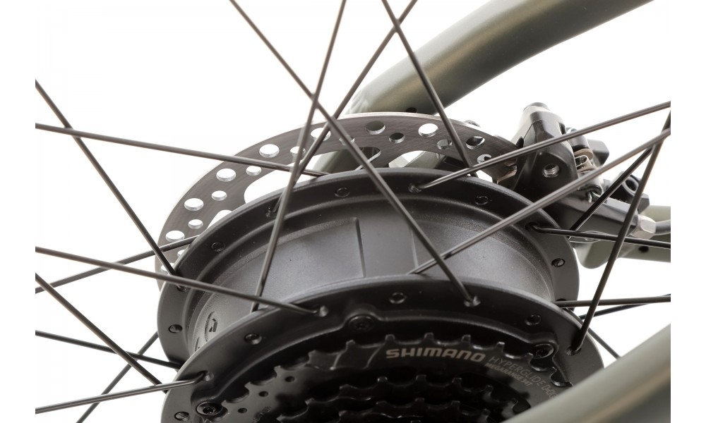 Rower crossowy elektryczny Romet e-Orkan M1.0 2024 - ciemnozielony