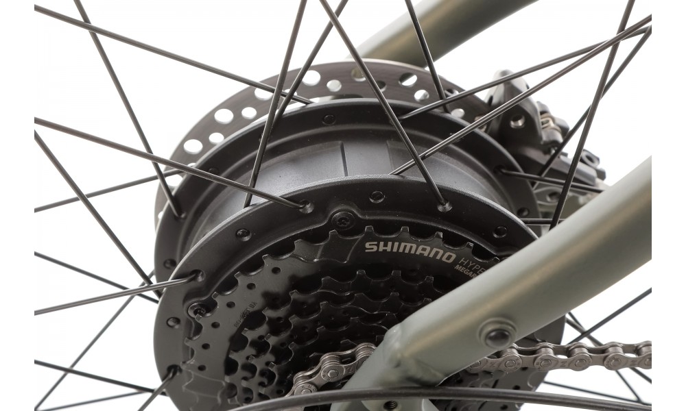 Rower crossowy elektryczny Romet e-Orkan M1.0 2024 - ciemnozielony