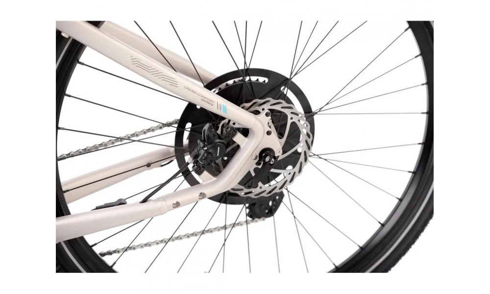 Rower crossowy elektryczny Romet e-Orkan M2.0 2024 - srebrny