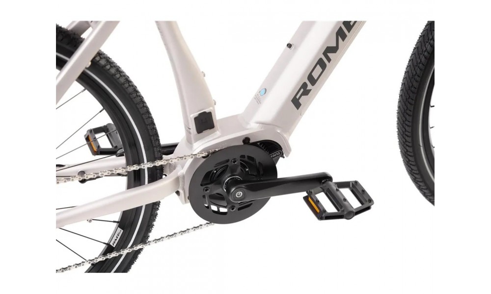 Rower crossowy elektryczny Romet e-Orkan M2.0 2024 - srebrny