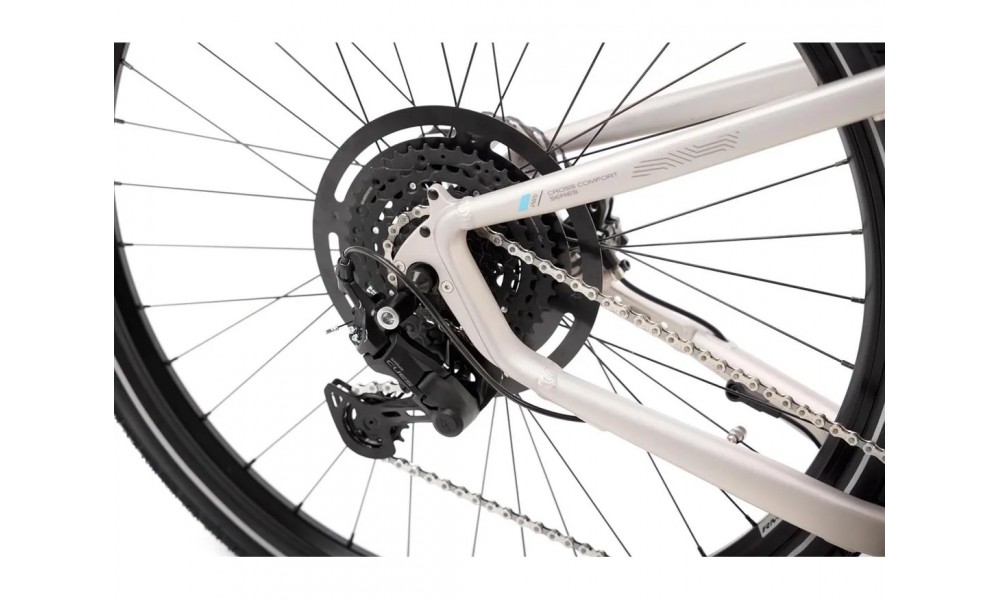 Rower crossowy elektryczny Romet e-Orkan M2.0 2024 - srebrny