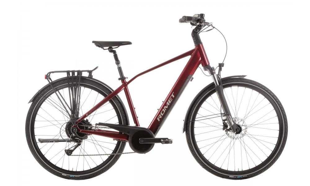 Rower trekkingowy elektryczny Romet Wagant 1.0 2024 - bordowy