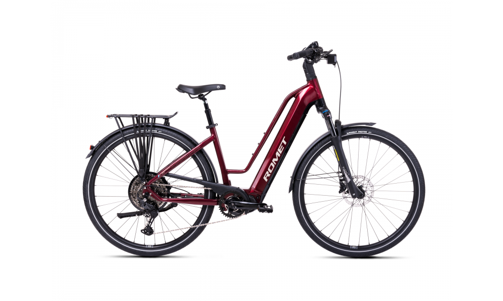 Rower trekkingowy elektryczny Romet Gazela 4.0 2024 - śliwkowy