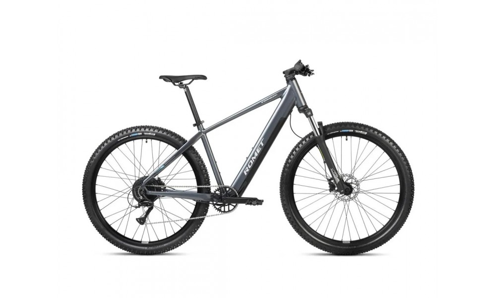 Rower górski elektryczny Romet E-Rambler 1.0 2024 - grafitowy-turkusowy