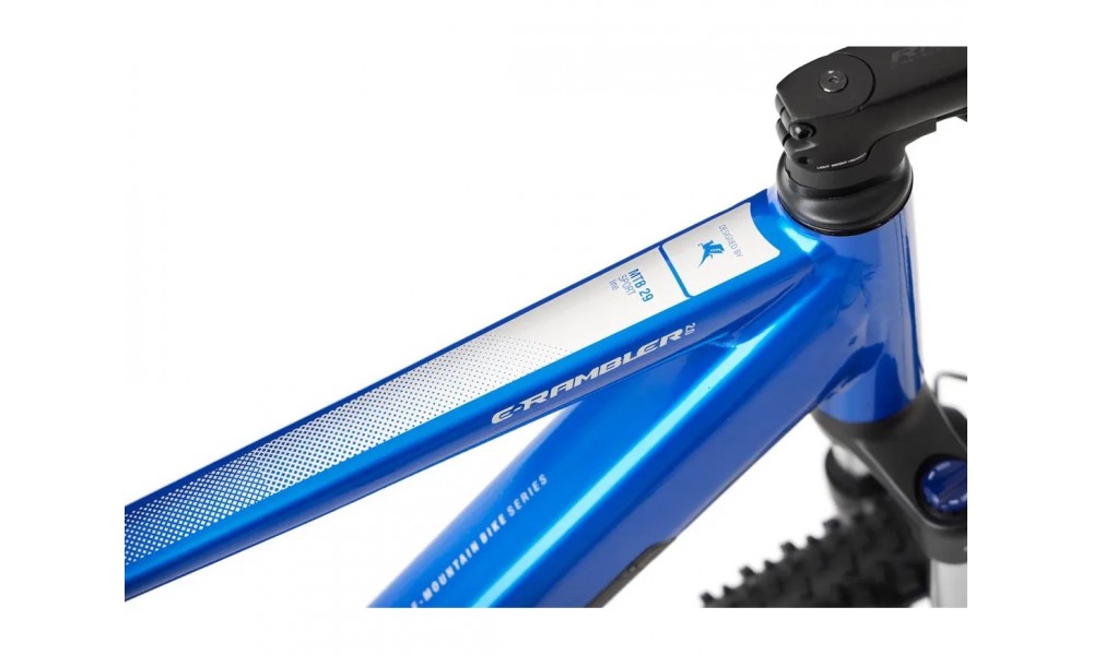 Rower górski elektryczny Romet E-Rambler 2.0 2024 - niebiesko-srebrny