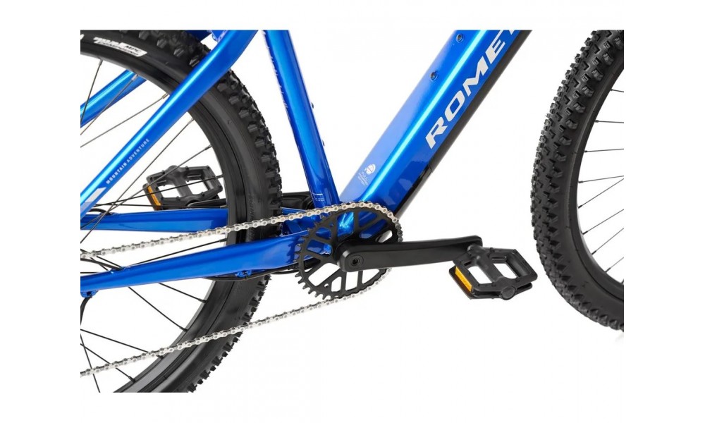 Rower górski elektryczny Romet E-Rambler 2.0 2024 - niebiesko-srebrny