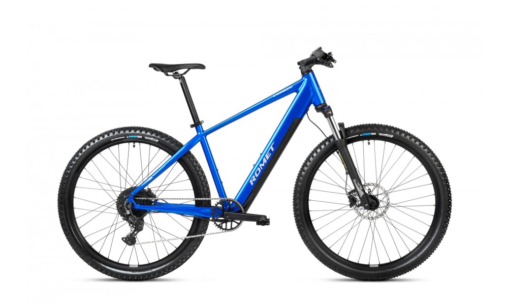 Rower górski elektryczny Romet E-Rambler 2.0 2024 - niebiesko-srebrny