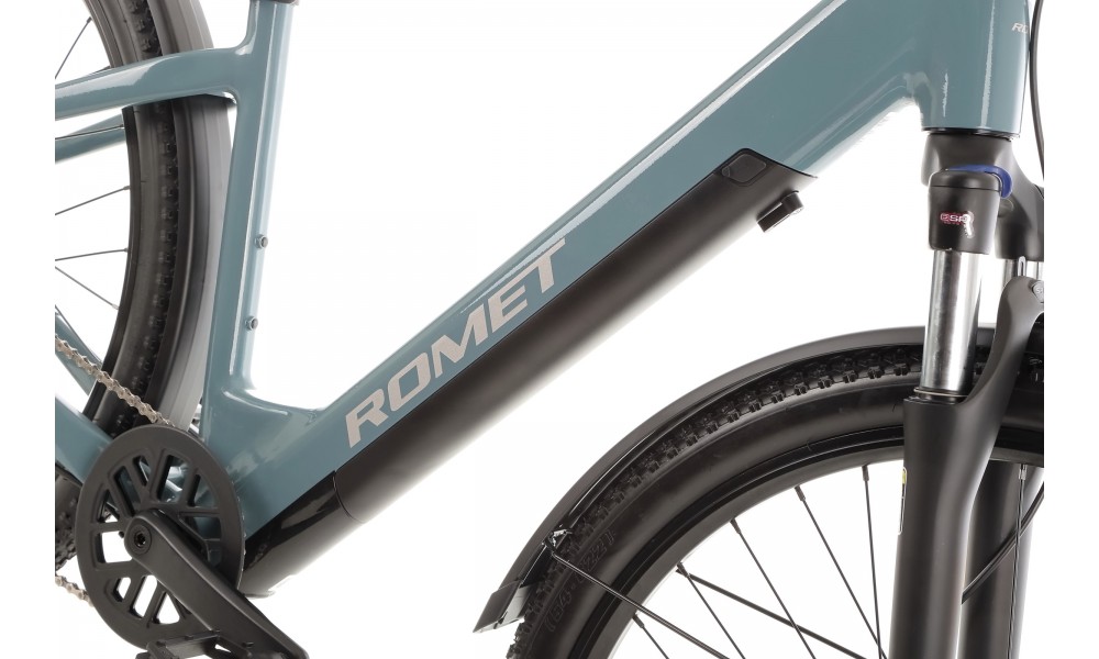 Rower crossowy elektryczny ROMET e-Modeco SUV 1.0 2024 - szary-srebrny
