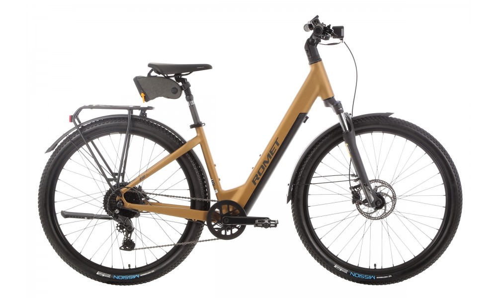 Rower crossowy elektryczny ROMET e-Modeco SUV 1.0 2024 - złoty-czarny