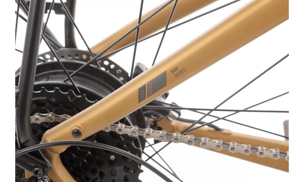 Rower crossowy elektryczny ROMET e-Modeco SUV 1.0 2024 - złoty-czarny