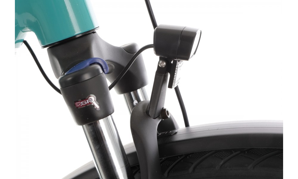 Rower miejski elektryczny ROMET e-Modeco URB 1.0 2024 - turkusowy