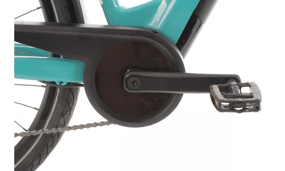 Rower miejski elektryczny ROMET e-Modeco URB 1.0 2024 - turkusowy