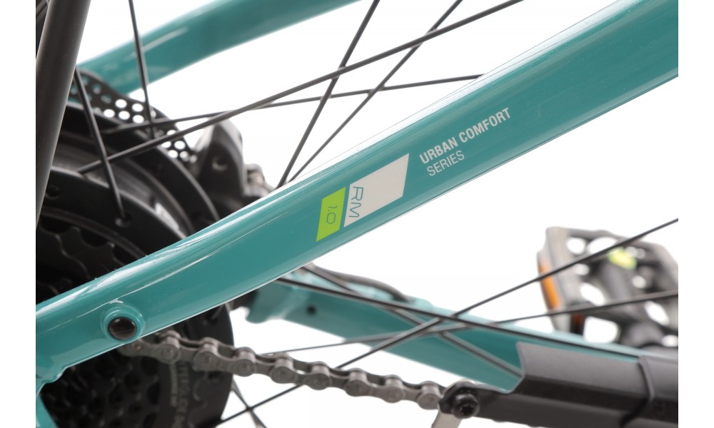 Rower miejski elektryczny ROMET e-Modeco URB 1.0 2024 - turkusowy