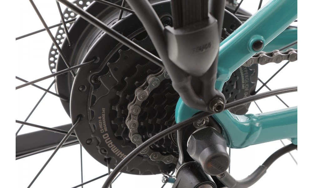 Rower miejski elektryczny ROMET e-Modeco URB 1.0 2024 - turkusowy