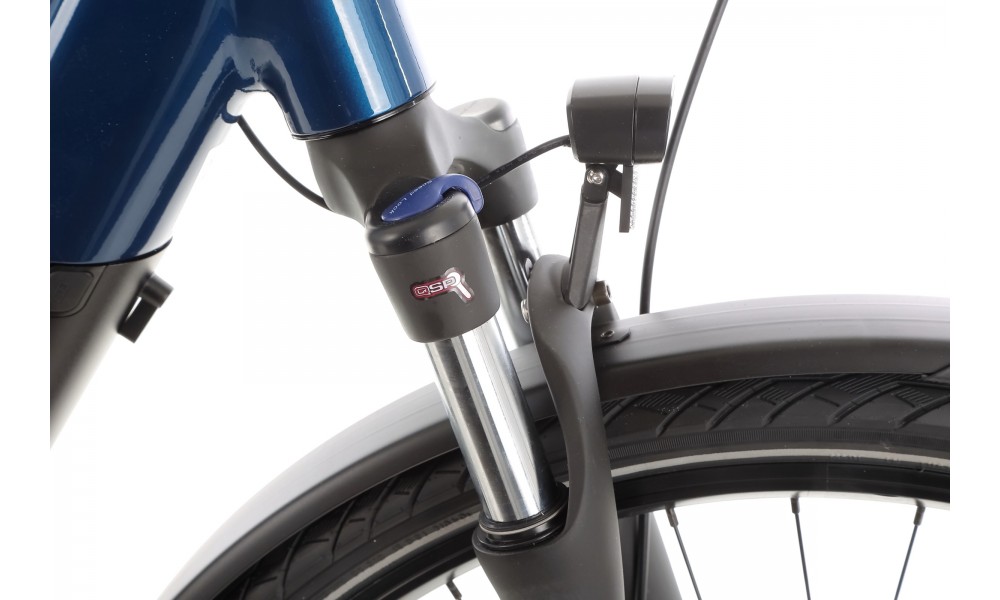 Rower miejski elektryczny ROMET e-Modeco URB 1.0 2024 - granatowo-srebrny