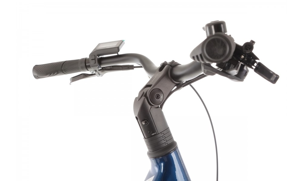 Rower miejski elektryczny ROMET e-Modeco URB 1.0 2024 - granatowo-srebrny