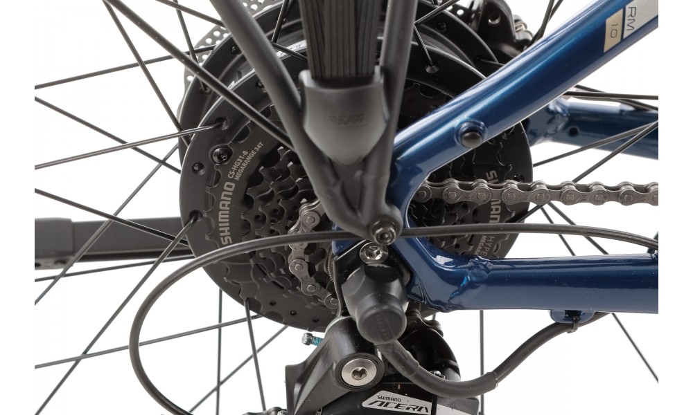 Rower miejski elektryczny ROMET e-Modeco URB 1.0 2024 - granatowo-srebrny