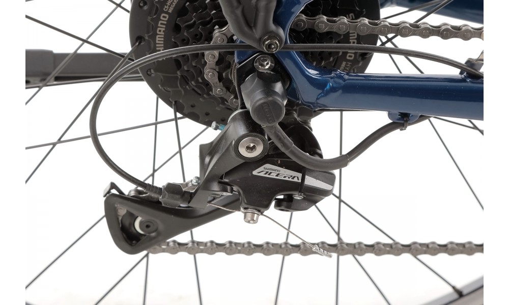 Rower miejski elektryczny ROMET e-Modeco URB 1.0 2024 - granatowo-srebrny