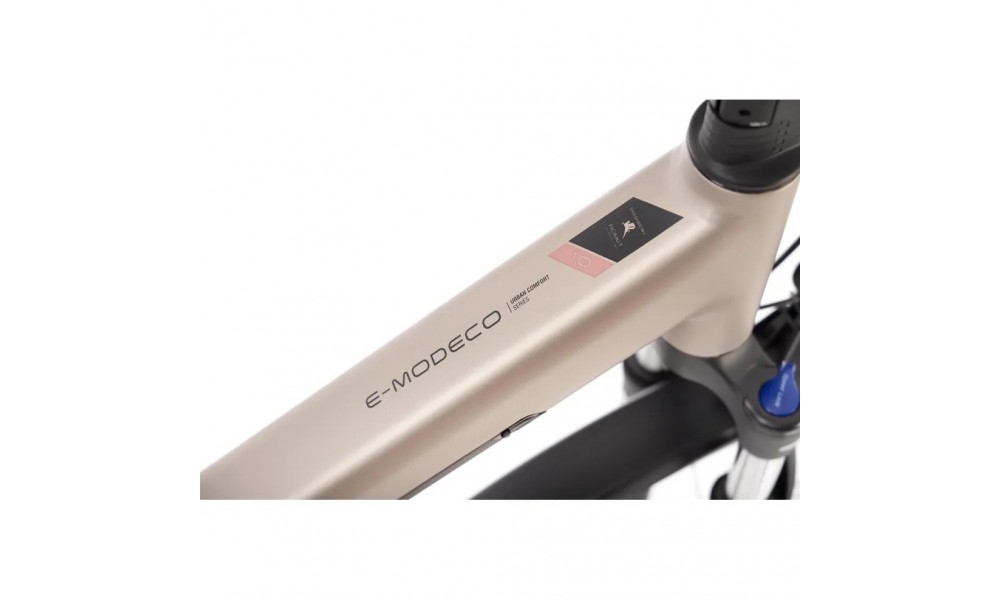 Rower miejski elektryczny ROMET e-Modeco URB 1.0 2024 - szampańsko-czarny