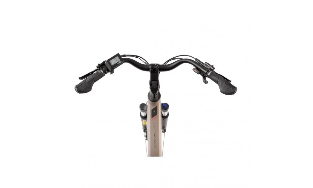 Rower miejski elektryczny ROMET e-Modeco URB 1.0 2024 - szampańsko-czarny